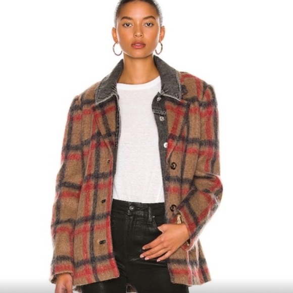 JONATHAN SIMKHAI Grace Blazer in Camel, Red, & Black - Picture 9 of 10